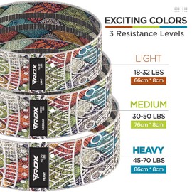 RDX Resistance Bands Fabric 3 Level Set, CPSIA RoHS REACH Certified, Premium Cotton Loop, Non Slip Latex Silk Grip, Yoga Pilates Legs Glutes Booty Stretch Workout, Exercise Home Gym Fitness Equipment