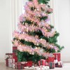 KIMOBER 20 Ft Christmas Tinsel Garland, Iridescent Pink Metallic Garland