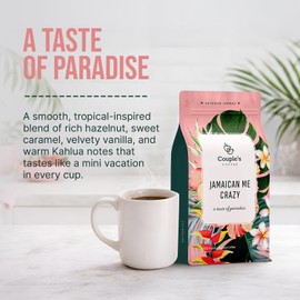 Couple’s Coffee Ground Coffee | Gives Back to Military Families | Jamaican Me Crazy | Vanilla, Caramel, and Rum Flavored Coffee | Made with 100% Arabica Beans | 12oz bag brews about 34 cups