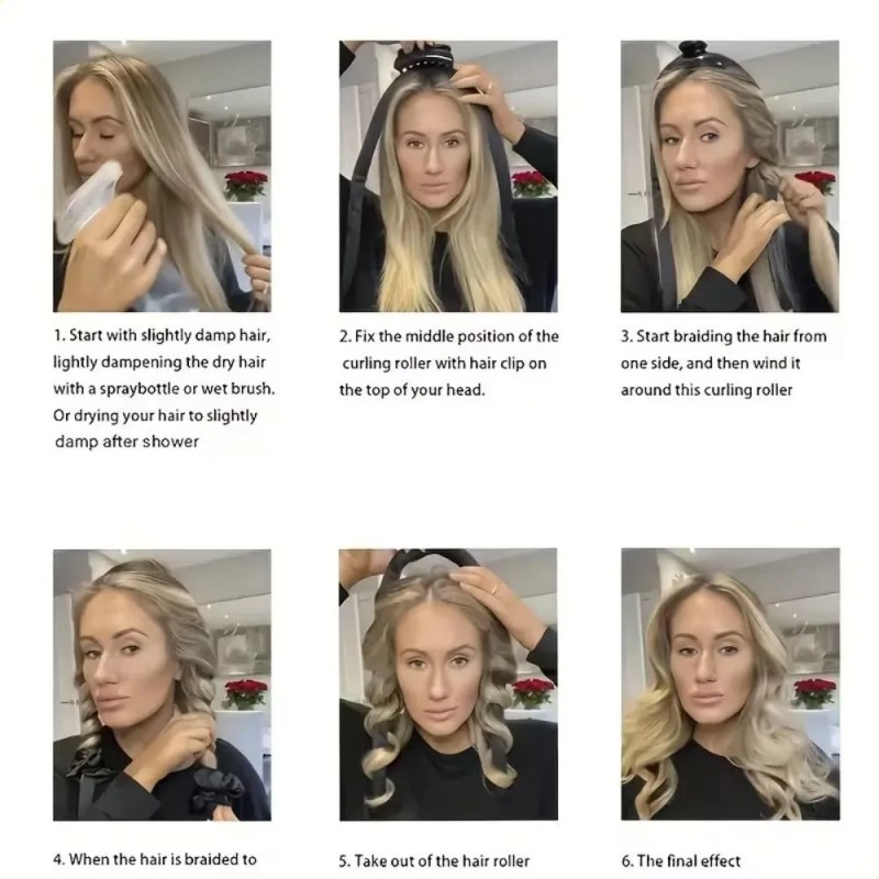 Set De Gorros De Dormir De Seda Satinada Con Rizador