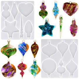 Actvty Silicone Molds - 2 Pcs Christmas Ornaments & Pendant Molds for Epoxy Resin DIY Crafts & Jewelry Xmas Decor Gift