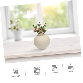 ORFOFE Mini Rustic Ceramic Vase Set for Dried Flowers 2pcs Artistic Flowerpot for Home Decor Handmade Design for Table Centerpieces