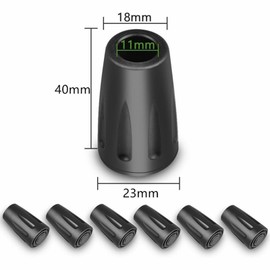 Herreicher Rubber Buffer for Hiking Poles, 6 Pieces, Professional Nordic Walking Poles, Rubber Buffers, Walking Sticks, Rubber Tips for Trekking Poles, Replacement Rubber Buffer 10-12 mm