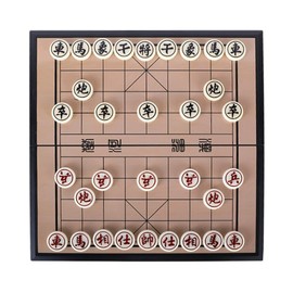 Laroal Chinese Chess (Xiangqi) Magnetic Travel Set (25cm) Chinese Checkers Compact Folding Board Game Set