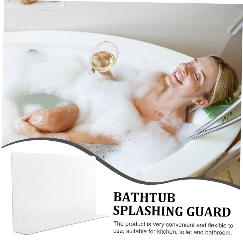 Mobestech Bathtub Splashing Guard Kitchen Sink Board for Bathroom PVC