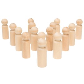 Wood Peg Dolls, 3.5 Inch Large Dad Shape Wooden Peg People, Pack of 10 Wooden Dolls for Play, Strong Birch Wooden People Figures, Peg Dolls Unfinished, Wooden Pegs for Crafts