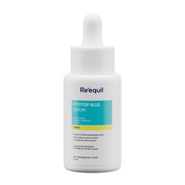 RE' EQUIL Pitstop Blue Copper Peptide Serum, Repairs Acne Scars Pitted Marks, Evens Skin Tone Reduces Blemishes, For All Skin Types, 25 ml