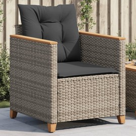 SVRCK Outdoor Comfort with Stylish Gray Patio Chair, Durable Rattan and Cushions for Relaxing in Your Garden