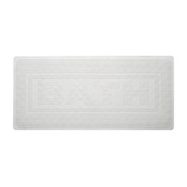 Croydex 'BATH' Design Bath Mat Non Slip Anti Mould, White Natural Rubber Bath Mat for Inside Bath, Machine Washable, Hygiene 'n' Clean Anti Bacterial Treatment, Secure Grip Suction Cups, 34 x 74cm