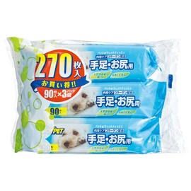 Joy Pet Wet Wipes For Paws and Behind - 3 Packs