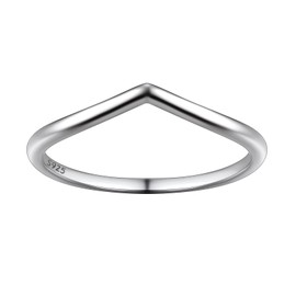 Suplight 925 Sterling Silver Thumb Rings Simple Thin Wishbone Ring Size 6