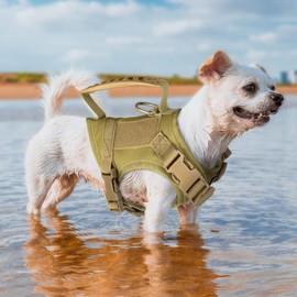 IronSeals Tactical Nylon Adjustable Dog Vest Harness Comfy Mesh Padding Puppy Vest with Quick-Release Buckles and Soft Rubber Handle for Small Dog/Cat