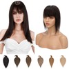 Silk-co Human Hair Toppers with Fringe for Thinning Hair Women
