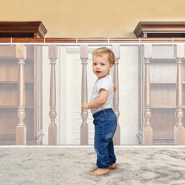 2 Sets Baby Banister Guard, Child Rail Balcony Banister Net Kids Safety Stairway Net Proofing Pet Stair Railing Mesh Guard, Stair Netting Safe for Toddler Puppy Toy Indoor (White, 20 x 3 Feet)