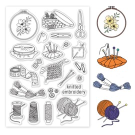 PH PandaHall Clear Stamp Rubber Stamp Embroidery Sewing Technique Art Stamp Seal Transparent Stamp Craft Card Notebook Album Letter Decoration Card Retro Decoration DIY Tool Accessory 6.3 x 4.3 x 0.1