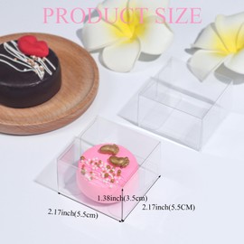 ROSPAKTEK 100Pack 2.17x2.17x1.38 Inch Single Chocolate Covered Ore Boxes Small Cookies Boxes Macaron Boxes Brownie Boxes S'Mores Treat Boxes Candy Boxes Small Gift Boxes for Valentine's