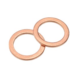 sourcing map M16 Flat Washer, 16 Pcs Copper Ring Flat Washers 22mm OD 1.5 Thick Metal Sealing Gasket Ring for Screws Bolts Nuts
