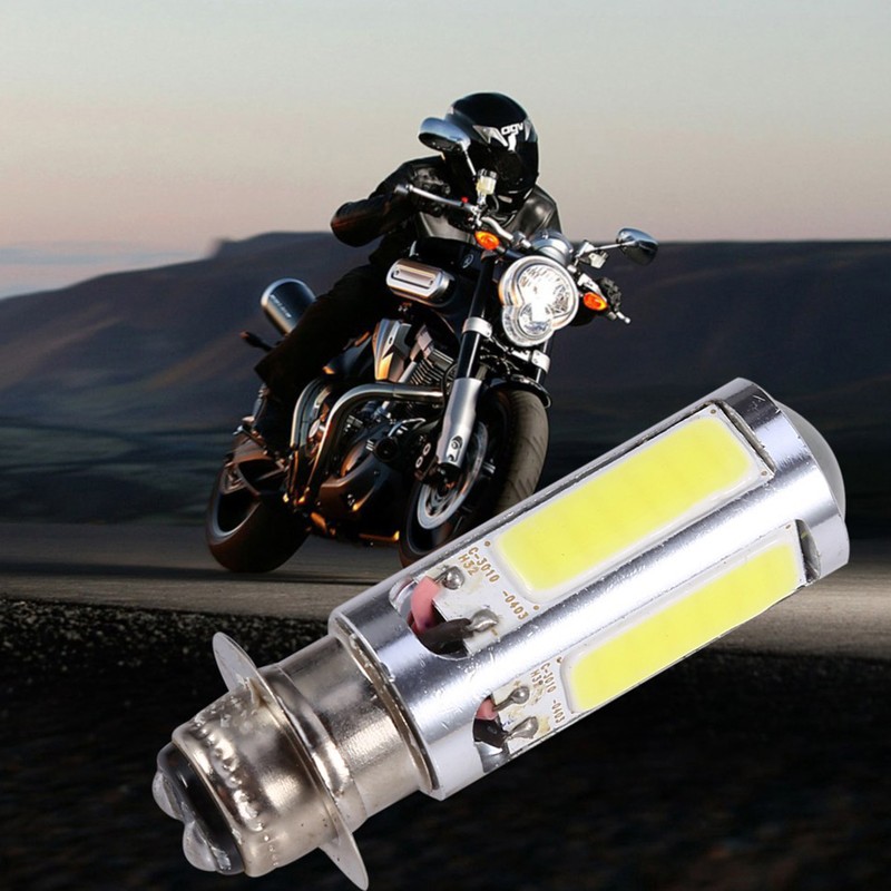 2x 6000K White H6M COB LED Motor Bike/ATV Headlight Fog
