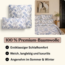 Amqua Mako Satin Pillowcase 40 x 80 cm, Set of 2 Cotton, Satin Cushion Cover 80 x 40 cm, 40 x 80 cm Cushion Cover Flowers Soft Like Silk Pillowcase 40 x 80 cm Mako Satin 40 x 80 cm Flower Cushion CARA