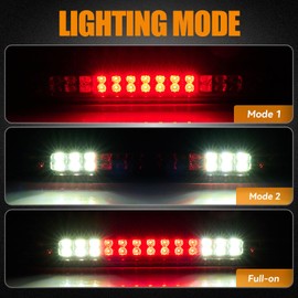 Third 3rd Brake Light LED for 1988-1999 Chevy/GMC C1500 C2500 K1500 K2500 Silverado Blazer, High Mount Rear Brake Lights Assembly Center Cab Stop Cargo Light (RED)