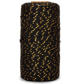 G2PLUS Black Baker Twine, 100 m Cotton Cord, 2 mm Craft Cord, Decorative Cord, Perfect for DIY Arts and Crafts Gardening