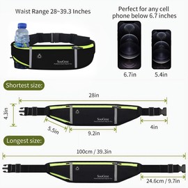 SooGree Fanny Packs, Running Belt Pack with Water Bottle, Waist Pack Bag for Men and Women, Lightweight Runners Belt Bag, Phone Holder Money Belt for Traveling Hiking Cycling Walking