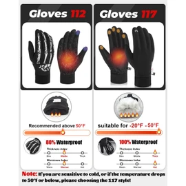 RIGWARL Waterproof Winter Gloves for Cold Weather, Touchsreen Anti-Slip Gloves Liner for Men Women Cycling Drving Runing Hiking Walking