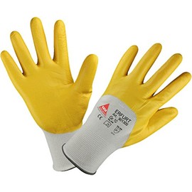 Erfurt Nitrile Safety Gloves – Yellow, Teilbesch – Sizes 7 to 12 - 8 yellow