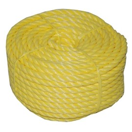 HomeStock Retro Relaxation Cordage 5/8" X 50' Twisted Yellow Polypro Rope Coilette - Outdoor Equipment, Durable, Quality, Versatile