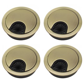 4Pcs Desk Plug Hole Cover, Desk Cable Grommet 60mm, Round Cable Hole Cover for Desktop Cable Organizer (Bronze)