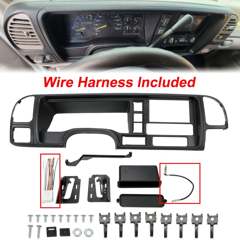 HECASA Double Din Dash Panel Kit Compatible with 1995-2002 GMC