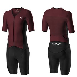 Lo.gas Men's Pro Trisuit Short Sleeve Triathlon Suit for Racing and Triathlon Competitions Triathlon Suit for Men Red X-Large