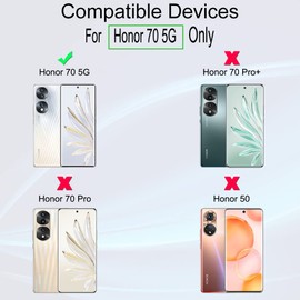 Ibywind Screen Protector for Honor 70 5G (6.67 Inch), with 2 Pieces Flexible TPU Film, 1 Piece Camera Lens Protection, 1 Piece Carbon Fibre Back, Fingerprint Reader