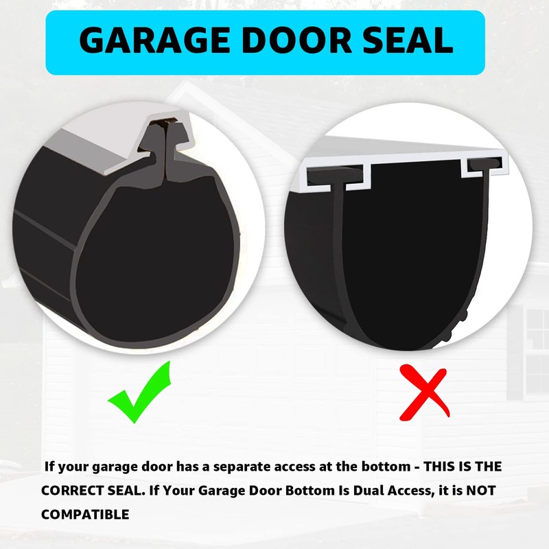 Lusperi Replacement for Clopay Garage Door Rubber Bottom Weather Seal,