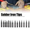 14Pcs Soldering Iron Tips External Heating Copper Welding Head Solder