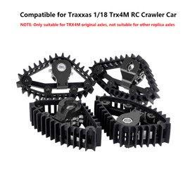 JOYSOG 1/18 RC Crawler Tires, Snow Tracks Wheel Tires for Traxxas 1/18 Trx4M RC Crawler Car Accessories Upgrade Spare Parts (Black)