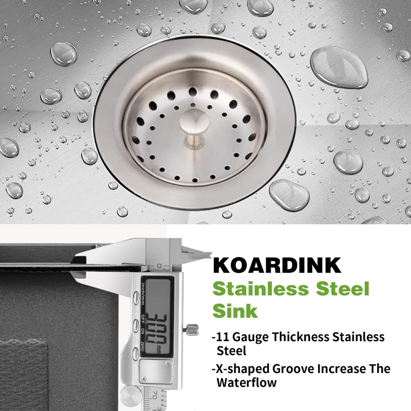 Kitchen And Bar Sink, 15x17 Inch Stainless Steel Drop In