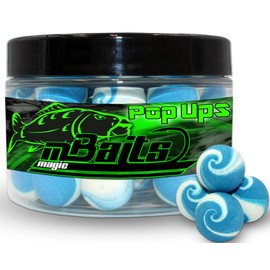 Angel-Berger Magic Baits Twisted Fluo Pop Ups Boilies Premium Range Carp Bait (15 mm, Blue-White)