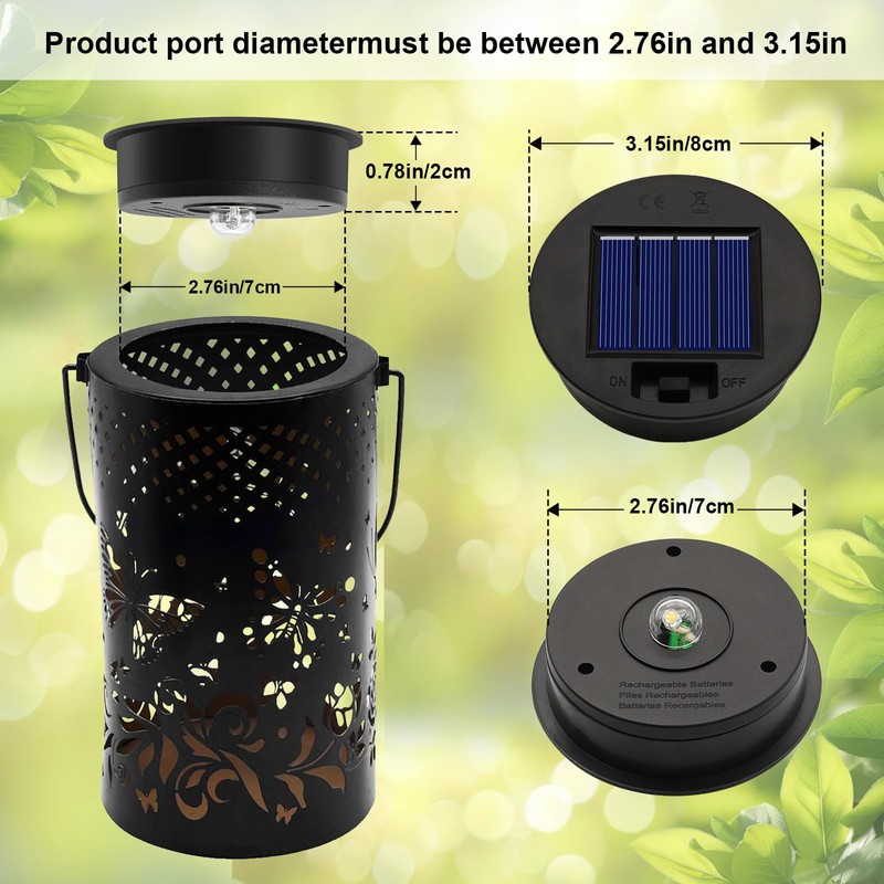 YJFWAL 1P Solar Light Replacement Top(Top Size 3.15 inch, Bottom
