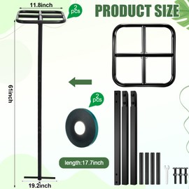 MorningRo 2 Pack Dragon Fruit Trellis Adjustable Metal Garden Plant Climbing Support with Wide Stretch Ties for Outdoor Vertical Gardens Vining Plants(60 Inch)