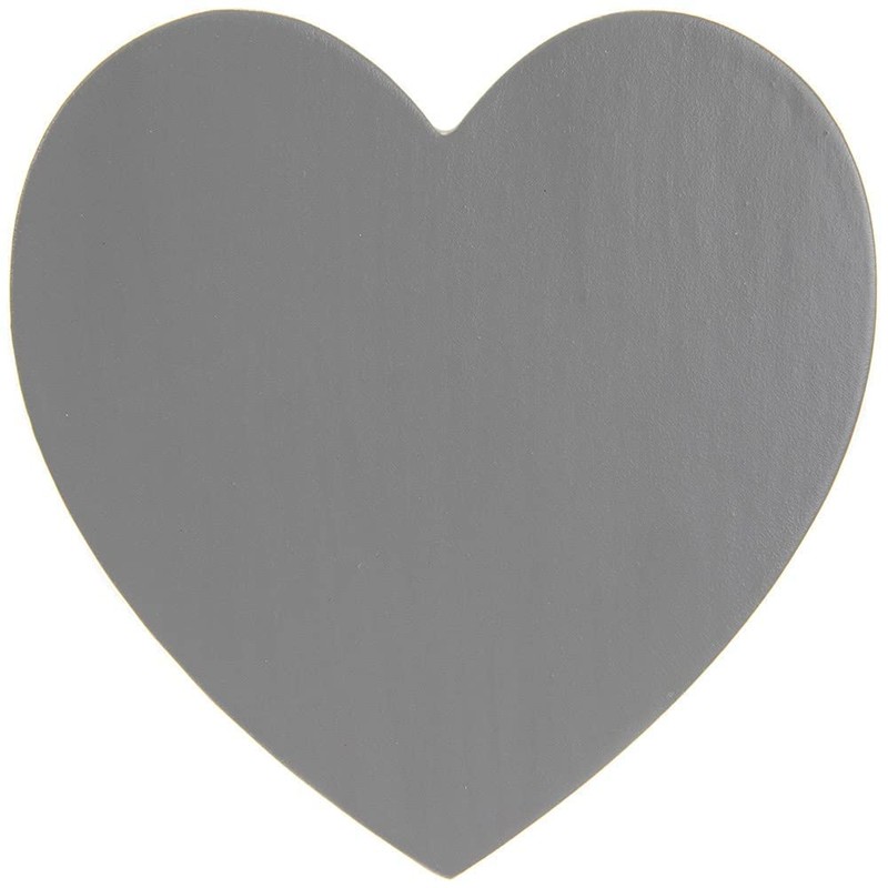 Set of Four Grey Heart Shaped Coasters in White Holder
