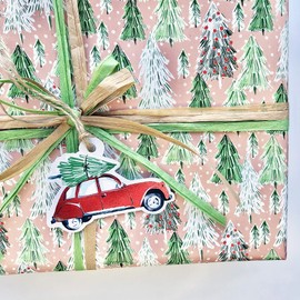 Jillson Roberts 100-Count Bulk Die-Cut Christmas String-Tie Gift Tags, Christmas Town