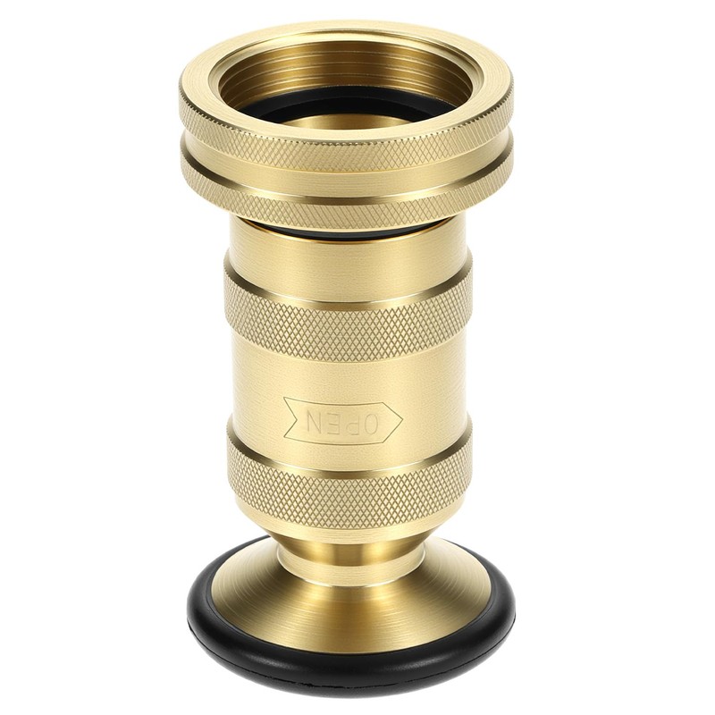 QWORK Brass Fire Hose Nozzle, Adjustable Spray Jet & Fog,