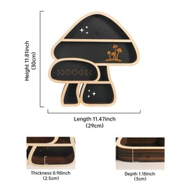 FNYDOX Cute Mushroom Decor, Wooden Floating Mushroom Shelf for Wall, Crystal Display Shelf Rock Gem Stone Display Shelf Wall Mounted