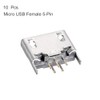 TA-VIGOR 10Pcs Micro USB Female Socket Connector, 5 Pin 180