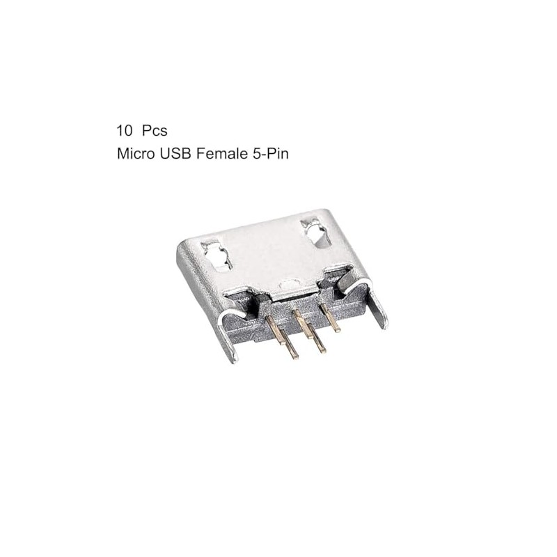 TA-VIGOR 10Pcs Micro USB Female Socket Connector, 5 Pin 180