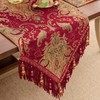 TOPLUXE Table Runner with Tassels, Jacquard Tablecloth for Dining Table,