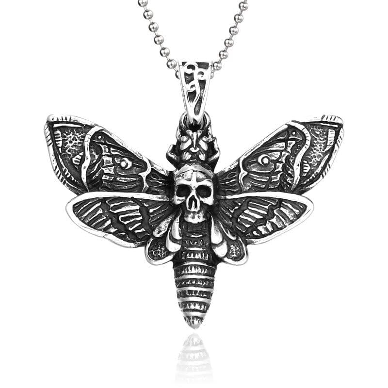 Bray Wyatt The Fiend Stainless Steel Moth Logo Pendant Necklace