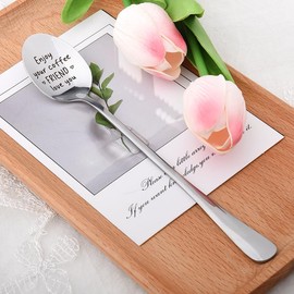 Best Friend Bestie Long Distance Friendship Gifts for Women Men Best Friend Coffee Spoon Gift for BFF Bestie Birthday Leaving Gifts for Besties BFF Birthday Presents for Best Friends Spoon