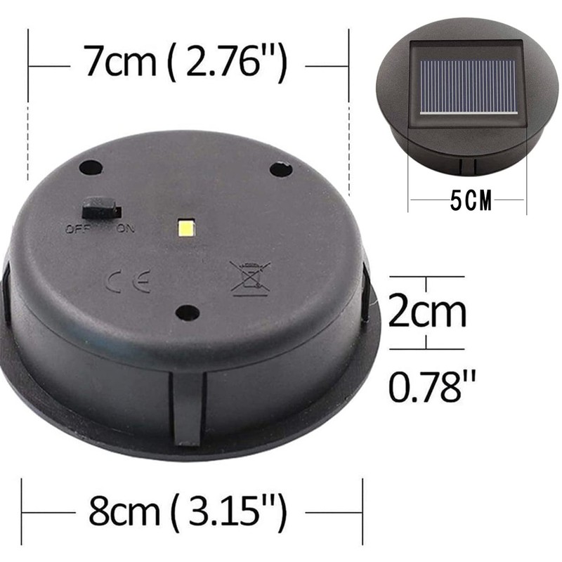 Solar Garden Lights, Solar Lantern Light Replacement Top with LED